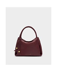Katie Loxton Nova Woven Texture Top Handle Bag - Cherry